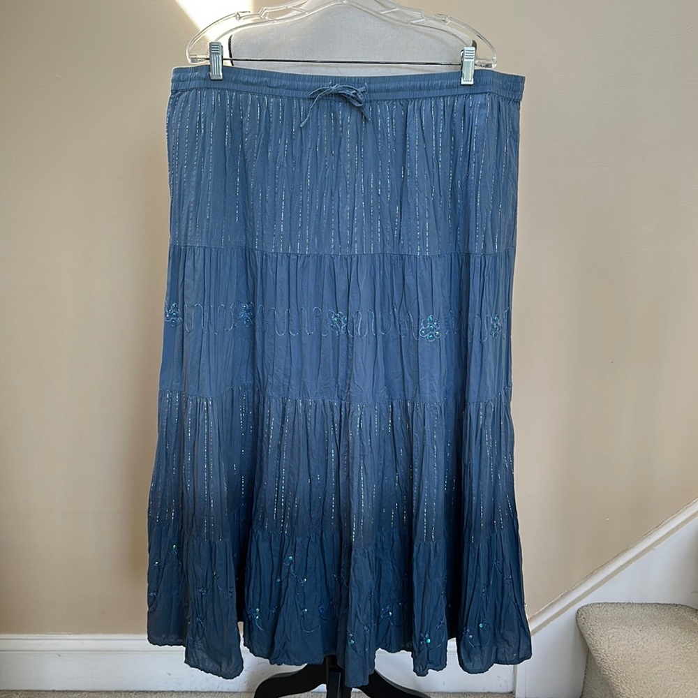 Avenue Boho Ombre Layered Maxi Skirt (Size 18/20)